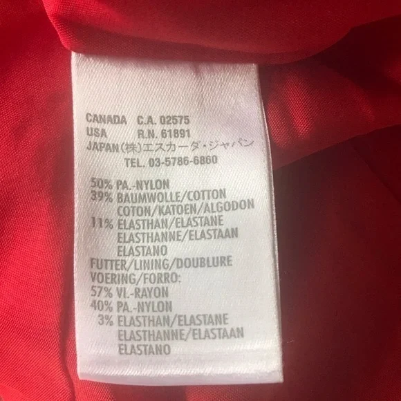 Escada Sport‎ Red Moto Jacket 36 S EUC